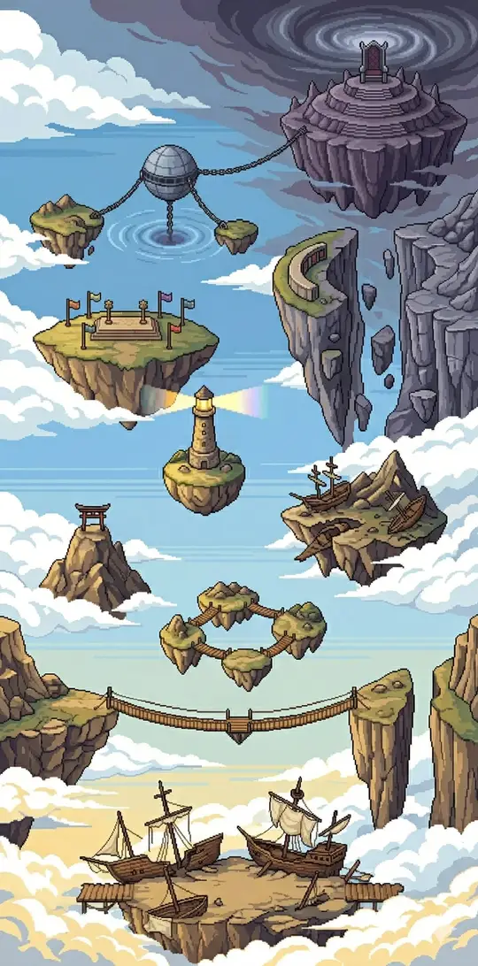Weltkarte von Himmlische Archipele in RPG AI