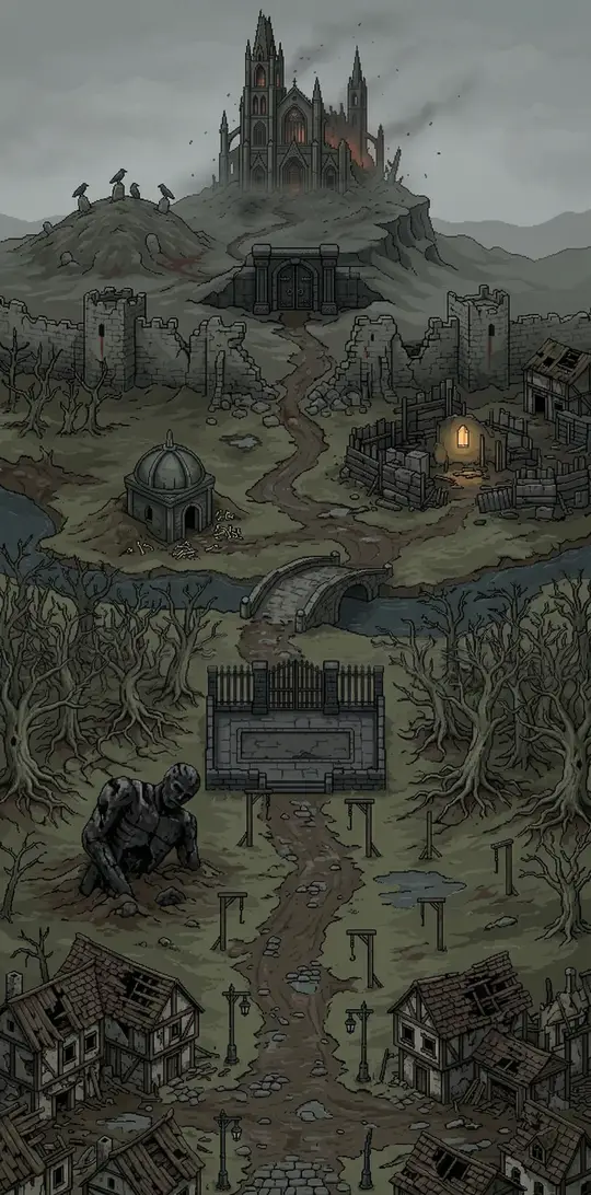 Weltkarte von Dark Fantasy in RPG AI