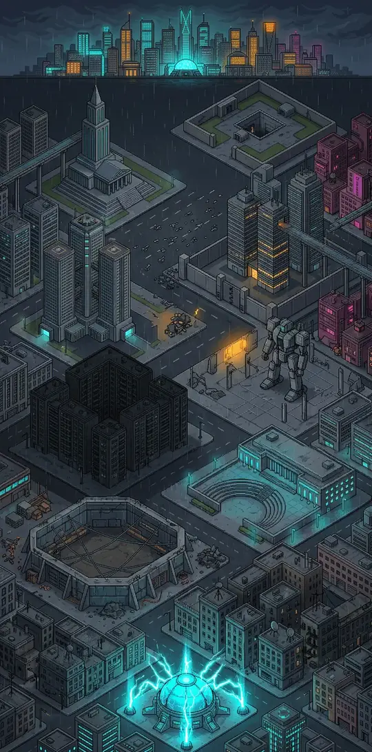 Weltkarte von Superhelden in RPG AI