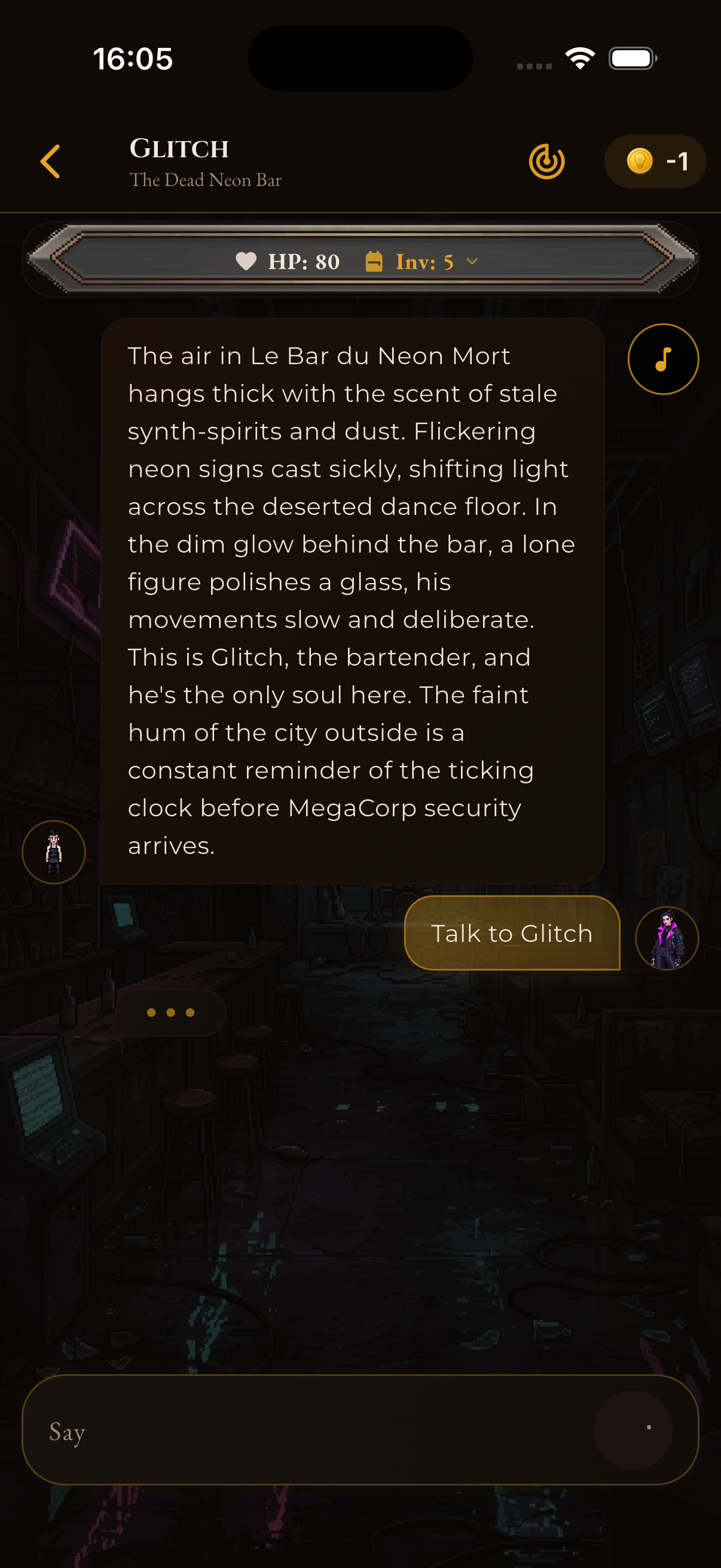 Scène de dialogue RPG AI